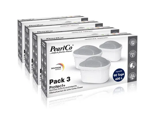 PearlCo Kalk- und Wasserfilter Unimax Protect+ Pack 12 Filterkartuschen - Filter für Brita Maxtra Systeme, reduziert Kalk und Schadstoffe für aromatischen Geschmack von Speisen und Getränken.