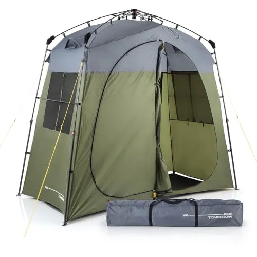 Lumaland Kuppelzelt Pop Up Duschzelt - Zelt für Camping und Festivals, Quick Up Aufbau in unter 2 Minuten, ideal für Garten, Strand und Reisen, Maße 240x120x210 cm