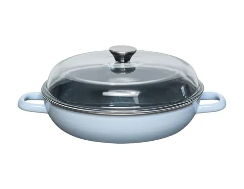 Riess Schmorpfanne 28cm SKY BLUE mit Glasdeckel