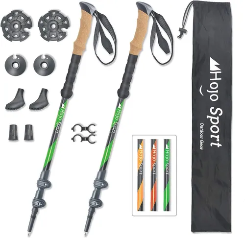 Hojo Sport Teleskop Wanderstock – Verstellbare Walking Stöcke mit Korkgriff