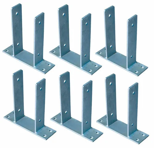 6x U Pfostenträger für Zaunpfosten 9x9 cm - Verzinkt und Korrosionsbeständig - Praktisches Set mit 6 Pfostenträgern für Zaunpfosten. Ideal für eine stabile Montage, langlebig und wasserresistent. Perfekt für den Einsatz im Garten oder auf dem Grundstück.
