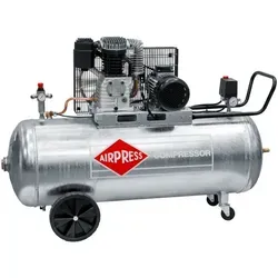 Kompressor 4 PS 200 Liter 10 bar GK600-200 - Leistungsstarker Kolbenkompressor mit 200 l Kessel, ideal für Werkstatt und Industrie. Schneller Druckaufbau durch 4 PS Elektromotor und hohe Korrosionsbeständigkeit dank galvanisiertem Kessel.