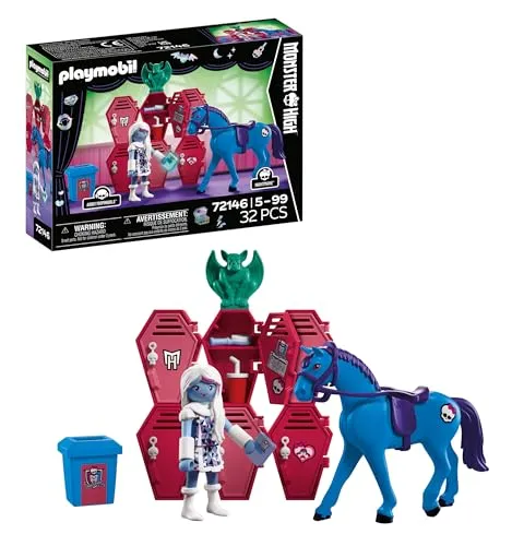 PLAYMOBIL | Monster High™ | Abbey bei den Spinden | Schulflur‑Szene mit Abbey Bominable, Nightmare, Glow‑Buch & Spinden | Für Fans ab 5 Jahren | 72146