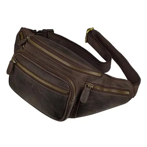 STILORD große Leder-Bauchtasche 'Caspar' - Vintage Gürteltasche für Herren, Damen & Kinder - Mode-Hüfttaschen mit geräumigem Design aus hochwertigem Echtleder, perfekt für Sport und Reisen - stilvoll und praktisch für alle Essentials.