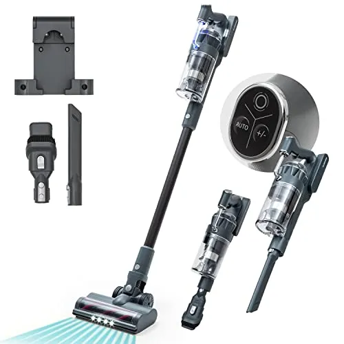 Klarstein Akku Staubsauger Beutellos - Stabstaubsauger & Elektrische Kehrbesen mit 4-stufigem E12 EPA-Filter, der 99,5 % der Staubpartikel und Tierhaare aufnimmt, ideal für eine gründliche und kabellose Reinigung.