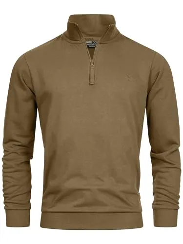 Indicode Herren INBrandt Sweatshirt mit Stehkragen | Herrenpullover Pulli Sweater Pullover Männer Capers, XL