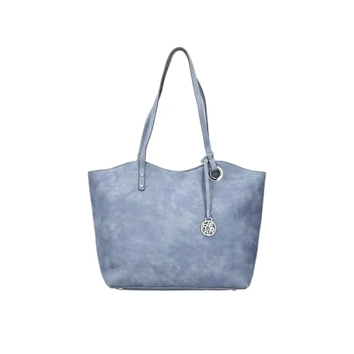 Rieker Damen Shopper H1369 - Geräumige Handtasche in Blau - Handtaschen mit praktischem Reißverschluss und stylischem Design, ideal für jeden Kleidungsstil. Mit mehreren Fächern für optimale Organisation und viel Platz für Ihre Essentials.