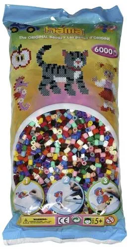 Vedes HAMA Bügelperlen Midi - Vollton Mix 6000 Perlen (22 Farben) 205-67