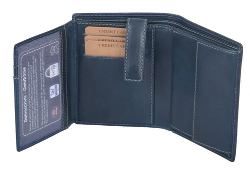GlücksNugget Geldbörse Echtleder Kombibörse, blau - Elegante Kombibörse aus Echtleder mit 10 Kreditkartenfächern und praktischem Kleingeldfach. Ideal für den täglichen Gebrauch und sorgt für Ordnung in Ihrer Tasche.
