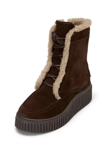 Marc O'Polo Stiefelette mit Innenzipper in Braun (40 EU) - Elegante Stiefelette aus hochwertigem Leder für stilvolle Auftritte. Mit praktischem Reißverschluss und runder Schuhspitze für optimalen Tragekomfort.