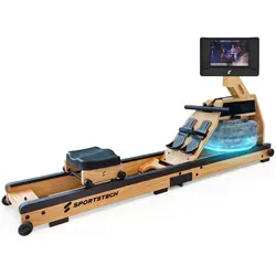 Aqua Elite Rudergerät Hellbraun mit 10,1