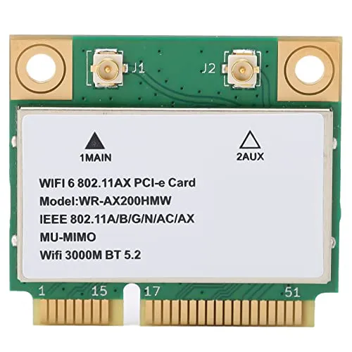 Annadue Drahtlose WiFi Karte, AX200HMW 2.4G/5G Dual Band Wireless Netzwerkkarte, 2974M WiFi6 Bluetooth 5.2 PCI-E Wireless Karte, 802.11 A/B/G/N/AC/AX für Laptop
