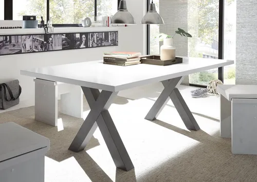 möbel-direkt.de Esstisch X 200 cm Mister - Stabiler Esstisch mit modernem X-Untergestell, ideal für gesellige Runden und Familienessen.