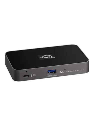 OWC Thunderbolt Hub - 4 x USB-C in Schwarz - USB Hub mit 4 Anschlüssen, ideal für effizientes Arbeiten am Desktop und perfekte Konnektivität für Ihre Geräte.