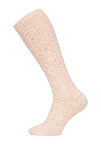HomeOfSocks Kniestrümpfe Kniestrumpf aus 70% Lammwolle mit Zopfmuster Feine und strapazierfähige Lambswool Kniestrümpfe