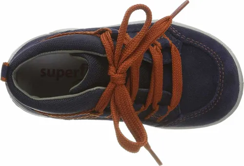 Superfit Baby Jungen Universe Sneaker - Blau (Blau 80), 21 EU - Baby Sneaker für Jungen mit hochwertigem Leder-Obermaterial, ideal für den ersten Schritt und bequem durch den praktischen Klettverschluss.