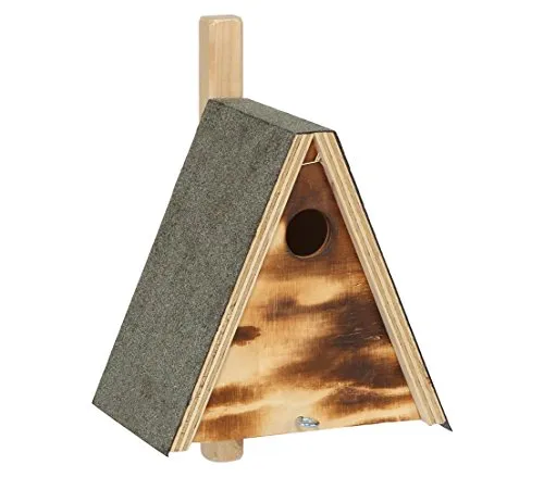 Dehner Natura Premium Wildvogel Nistkasten Falco, Vogelhaus / Vogelnistkasten für Wildvögel, robust, ca. 19 x 24 x 16 cm, aus FSC - zertifiziertem Kiefernholz, grau