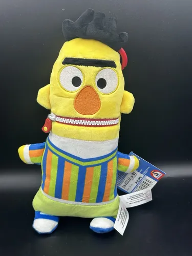 Schmidt Spiele Sorgenfresser Bert - 34 cm Plüschfigur aus der Sesamstraße, waschbar und treuer Begleiter für Sorgen und Nöte