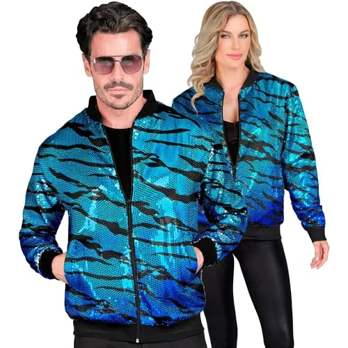 W WIDMANN MILANO Party Fashion Bomberjacke - Kostüm-Oberteile für Erwachsene, glänzende Pailletten Jacke in XXL für unvergessliche Auftritte auf Partys und Festivals.