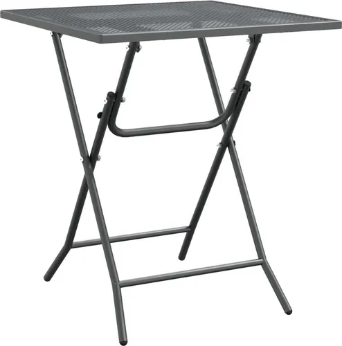 vidaXL Gartentisch 60x60x72 cm Streckmetall Anthrazit - Moderner Gartentisch mit stabiler Streckmetall-Oberfläche. Ideal für Snacks und Getränke im Freien. Robustes Eisengestell sorgt für Langlebigkeit und Stabilität. Perfekt für gesellige Stunden mit Familie und Freunden.