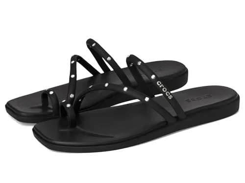 Crocs Herren Miami Studded Toe Loop Sandal - Bequeme Sandalen in Schwarz, 39/40 EU - Damenmode: Stylische und bequeme Sandalen mit Nieten, ideal für den Sommer und perfekten Halt.