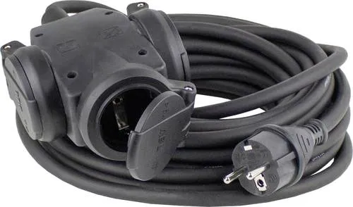 AS Schwabe 60454 Strom Verlängerungskabel 16A - 4.50m Schwarz - Steckdosen & Zubehör: Robustes 4.50m Verlängerungskabel mit 16A, ideal für den Innen- und Außeneinsatz, sorgt für mehr Flexibilität beim Anschluss von Geräten.