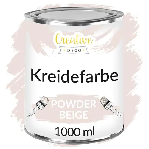 Creative Deco Kreidefarbe Puderbeige - Kreidefarbe für Möbel im Vintage-Look, abwaschbar und auf Wasserbasis, ideal für kreative Projekte mit Wisch- und Gradient-Effekt.