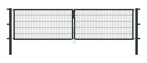 Stabgitter-Doppeltor ALBERTS Flexo Typ 6/5/6 - Gartentor aus hochwertigem Metall in Anthrazit, inklusive stabilen Pfosten, ideal für sichere und stilvolle Grundstückseinfriedungen.