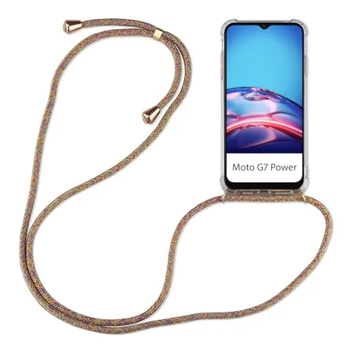 betterfon Hülle Kompatibel mit Motorola Moto G7 Power | Handykette Smartphone Halskette Hülle mit Band | Handyhülle mit Kordel zum Umhängen Kompatibel für Moto G7 Power | Rainbow