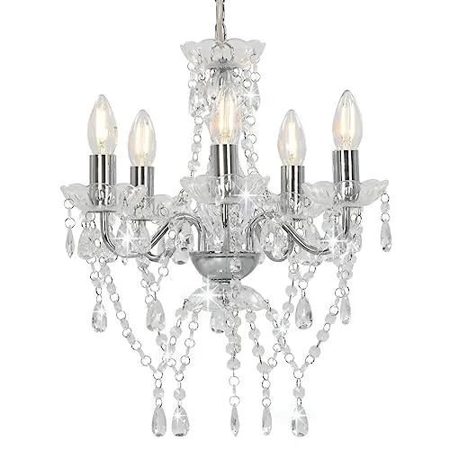 vidaXL Kristall Kronleuchter Deckenleuchte in silber von vidaXL