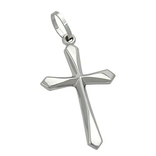 Kreuz Anhänger Kreuzanhänger aus 9Kt. 375 Gold Weißgold Halsschmuck Unisex