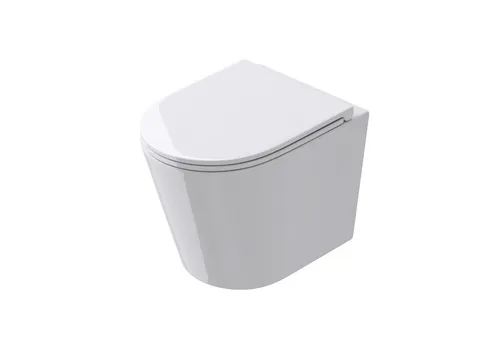 doporro Tiefspül-WC Aachen - Spülrandloses Wand-WC mit Softclose - WC-Becken in modernem Design, spülrandlos mit Silent-Close Funktion für leises Schließen. Ideal für schnelle Montage an alle DIN-Vorwandelemente.