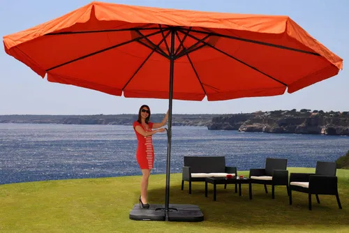 Sonnenschirm Carpi Pro in orange von Mendler