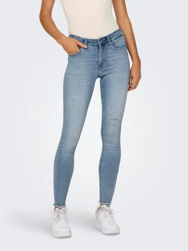 ONLBLUSH MID SK AK RW DS DNM REA685 NOOS - Skinny Fit Ankle-Jeans - Stylische Jeans im Casual Look mit Destroyed-Effekten, pflegeleichter Denim-Qualität und optimalem Tragekomfort dank Stretch-Material. Ideal für eine schlanke Silhouette!