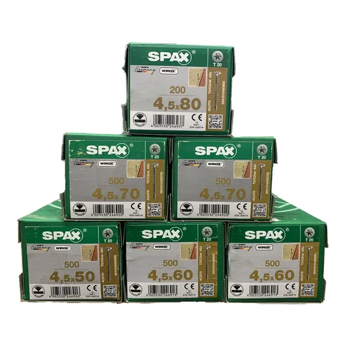 SPAX Verlegeschrauben Senkkopf T-Star plus WIROX 4,5x50 - Schnelles und sicheres Verschrauben, ohne Vorbohren und mit sauberem Sitz des BITs