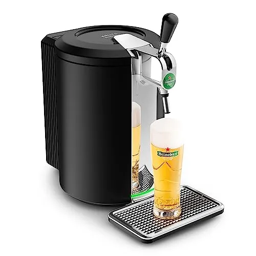 KRUPS VB450E10 Beertender Compact Bierzapfmaschine, Schwarz - Bierbrauen: Kompakte Bierzapfanlage für 5 l Fässer, sorgt für perfekten Schaum und optimale Temperatur von 4 °C – ideal für Zuhause!