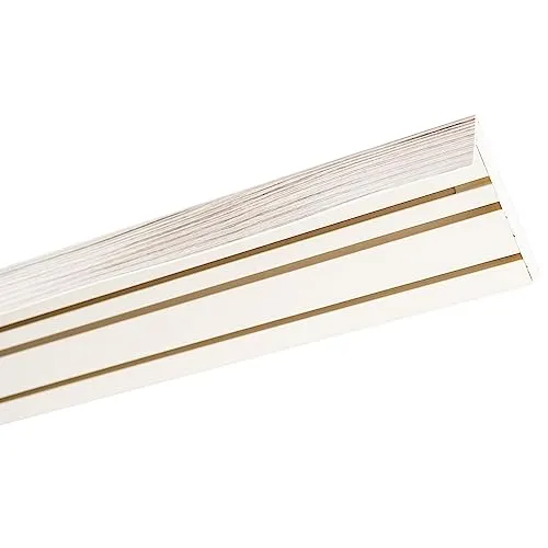 Garesa Gardinenschiene 3-läufig, Weiß – Flexible Vorhangschiene für individuelle Fensterlösungen - Maßgefertigte Gardinenschiene aus robustem Kunststoff, ideal für die Deckenmontage. Inklusive Montagematerial und Anleitung für einfache Installation.