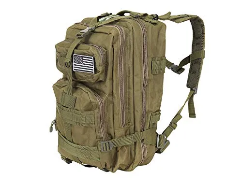 MT MALATEC Militär Rucksack 20L / 35L Trekkingrucksack Outdoor Camping Molle 4 Farben 8915, Farbe:Grün, Größe:35L