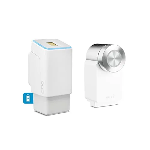 EKEY UNO 200202 Fingerprint mit Akku inkl. Nuki Smart Lock 3.0 Pro weiß, Akkubetriebenes Nachrüst-Set für alle gängigen Türen, weiß