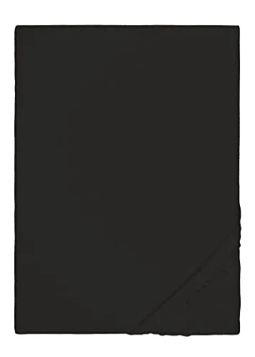 Biberna Feinbiber Spannbettlaken 0002744 schwarz 180-200 cm x 200 cm - Bettlaken aus 100% Baumwolle, in elegantem Schwarz, perfekt für eine gemütliche Nachtruhe und ideal für Matratzen von 180-200 cm Breite.