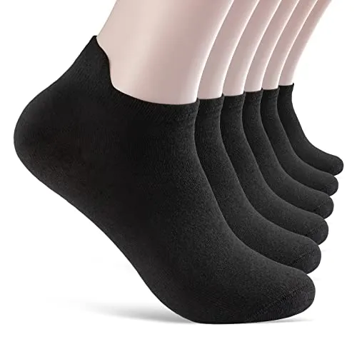 sockenkauf24 6 Paar Sneaker Socken Damen Herren mit Fersenlasche Anti-Blasen Schutz Rutschfest Atmungsaktiv 13600 WP (Schwarz 39-42)