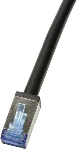 LogiLink CQ7063S RJ45 Netzwerkkabel, Patchkabel CAT 6a S/FTP 3.00m Schwarz Geschirmt, UV-Beständig, Ölbeständig 1St.