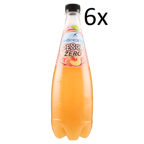 6x San Benedetto Zero Pesca alkoholfreies Getränk Pfirsich Null Zucker 75cl