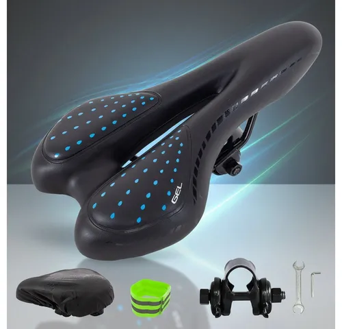 Feel2Home Fahrradsattel Ergonomischer Fahrradsattel Schwarz Blau Anti Rutsch Gel Belüftung (Stück, 1-tlg., Einzelartikel), Gelsattel