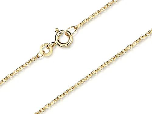 Silberketten Store Erbskette 333 Gold 42cm Länge I filigrane Goldkette 1,5mm Stärke im klassischen Design I dezente Echtgold Halskette mit Federring Verschluss