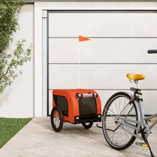 Maison Exclusive Fahrradanhänger für Hunde – Orange und Schwarz