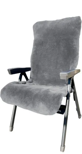Heitmann Felle Lammfell-Auflage geschoren, 130 x 60 cm - Krabbeldecke aus hochwertigem Lammfell für maximalen Komfort und stilvolles Design. Ideal für Garten- und Campingstühle mit praktischen Gummibändern zur Befestigung.