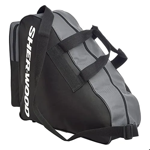 Sherwood Schlittschuhtasche, Inliner-Tasche für Erwachsene und Kinder, Eishockey-Bag, ideal für Rollschuhe und Eislaufschuhe (Schwarz)