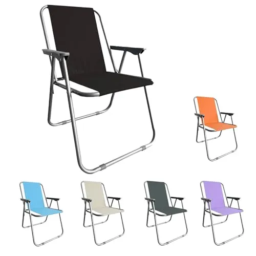 Outdoorstuhl Campingsessel Campingstuhl Klappstuhl Klappstuhl Polyester Camping Outdoor Metall B52xT44xH75cm, Farben:Lila