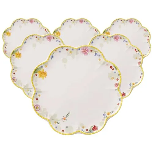 Villeroy & Boch Spring Awakening Speiseteller 6er Set - Ø 27 cm - Teller aus feinem Porzellan, ideal für frühlingshafte Tischdekorationen. Mikrowellensicher und perfekt für Ostern, sorgt für gute Laune bei jedem Essen.